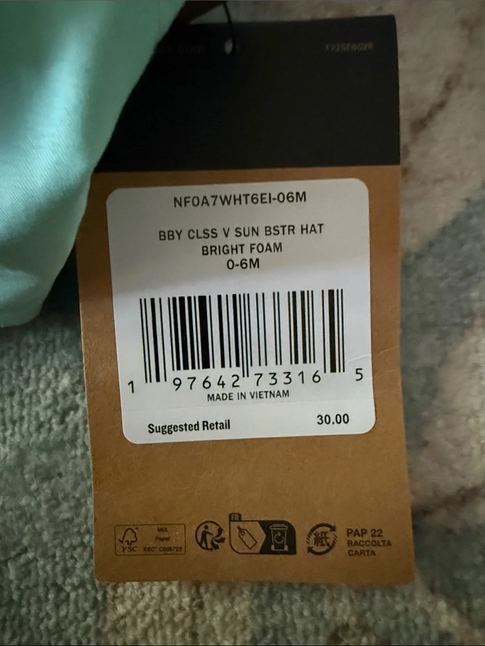 The North Face Kids Mint Baseball Cap